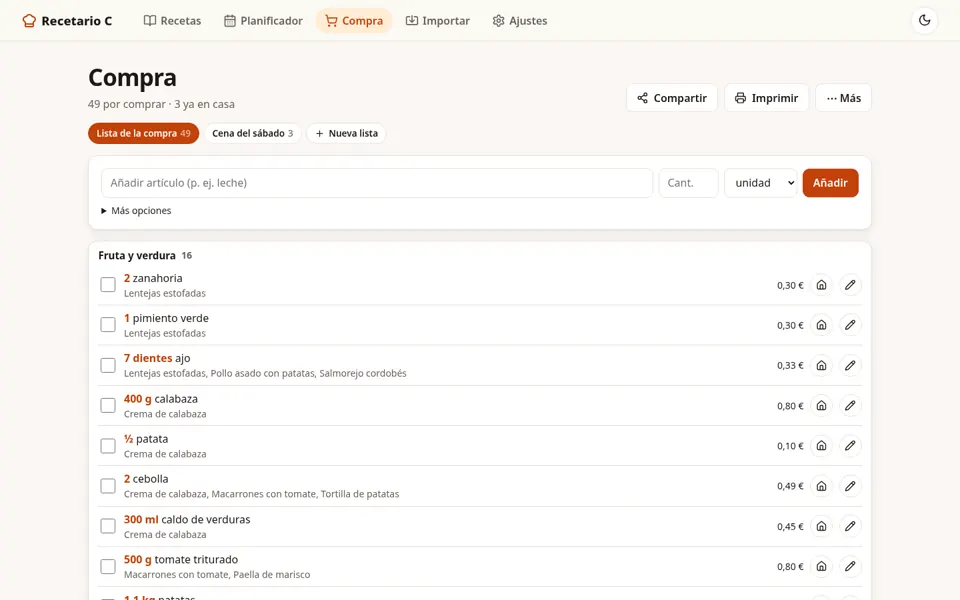 Lista de la compra