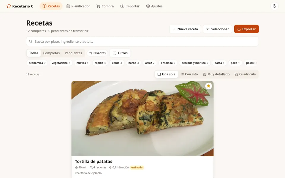 Vista «Una sola»